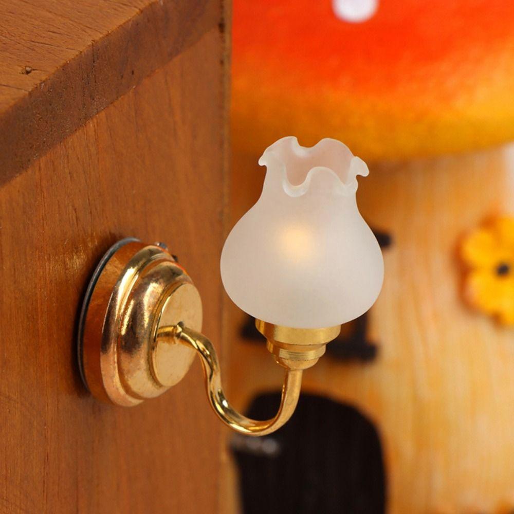Mini Dollhouse Colored Glass Lamp 1:12 Ceiling Lamp Chandelier Doll House Accessories