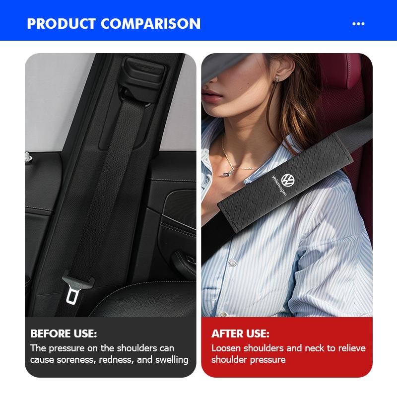 For Volkswagen VW General Motors Seat Belt Cover Adjustable Belt Shoulder Pad Scirocco Jetta Beetle Golf 4 5 6 Passat Polo B5 VG7Y3