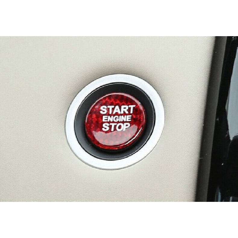 For Range Rover Evoque 12-19 Red Carbon Fiber Start Button Ignition Switch Trim