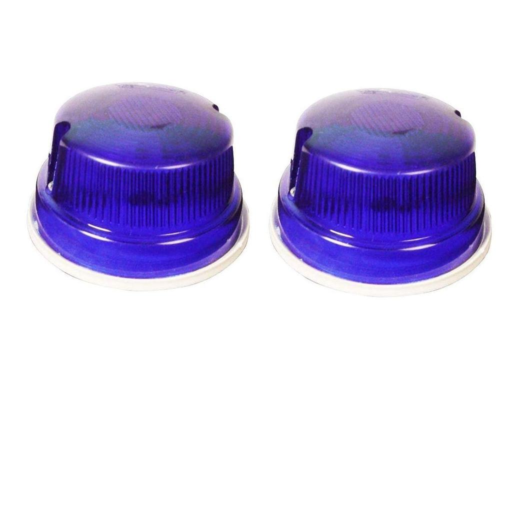 2Pc Blue Round LED Marker Indicator Tail Lights 24V – Universal Trailer RV Truck Tractor Lights Compatible with Hinomoto Kubota Iseki Yanmar