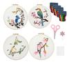 4 Sets Of Embroidery Convenient Sewing Set Cross Stitch Entry-Level DIY Embroidery Set With Patterns And Instructions