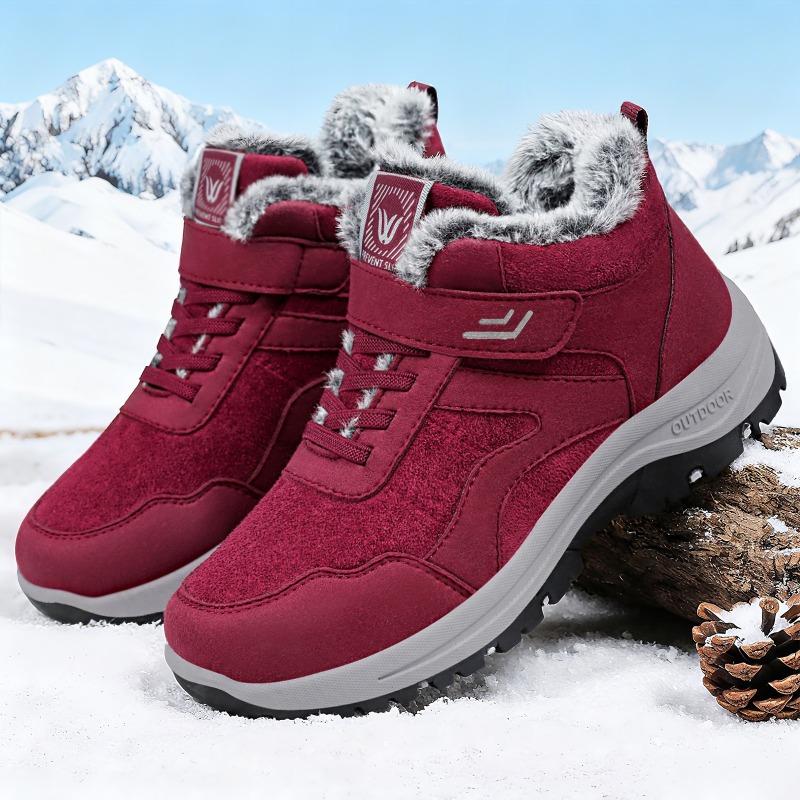 Cotton Shoes, Snow Boots, Velcro Cotton Boots with Fleece and Thickened, Women's Boots, Versatile Ankle Boots