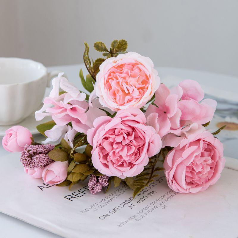 Искусственные цветы Фестивальная гирлянда Свадьба Сад Роза Бутон Арка Искусственный букет пионов brialВаза КомнатаДомашнее украшение Шелковая гортензия