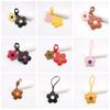 Car Keyring Five Petal Flower Keychain PU Leather Bag Pendant Sunflower Bag Pendant  Men