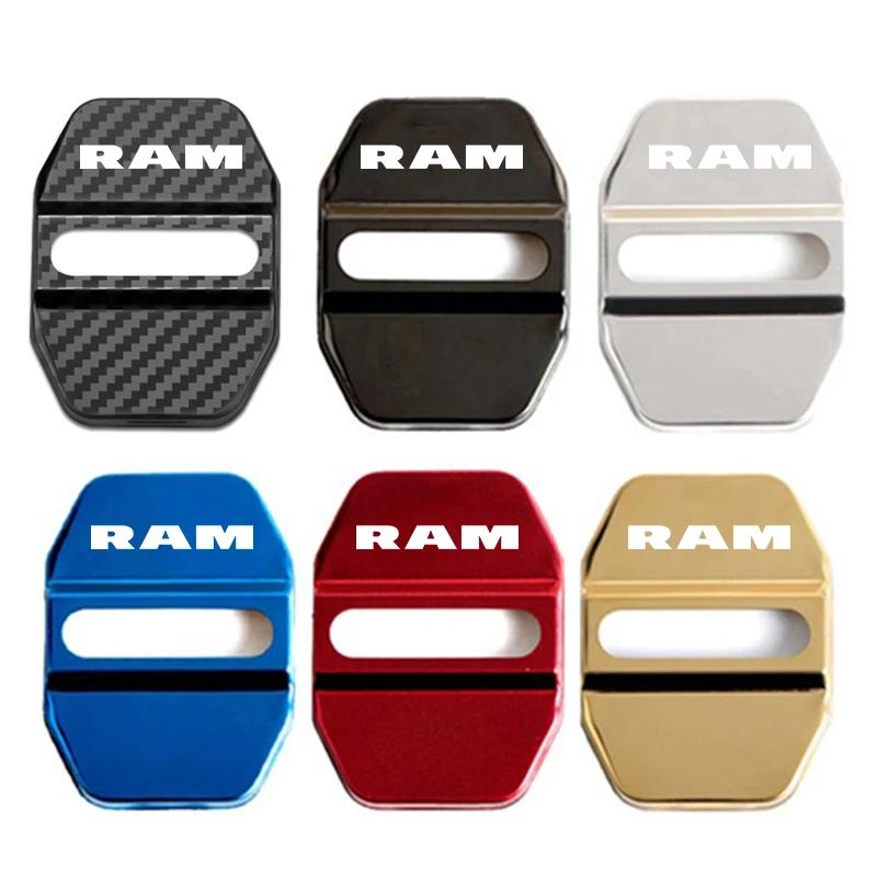 Stainless Steel Car Styling Door Lock Cover Decals for Dodge RAM Logo 2020 Door Stopper Protective Buckle Case Anti-rust Sticker QD1