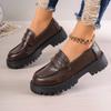2024 Shoes Women PU Leather Loafers Women British Style Platform Shoes Office Ladies Light Casual Designer Shoe Zapatos De Mujer