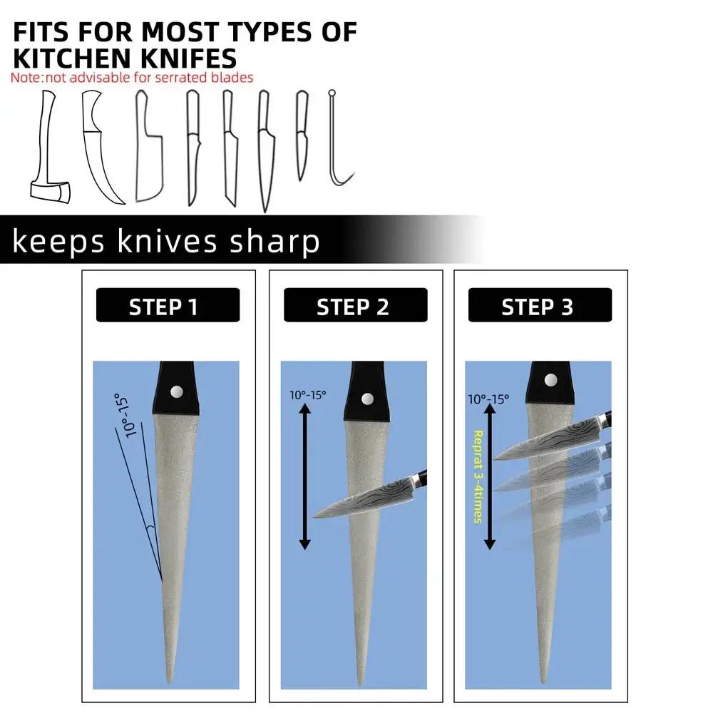 Kitchen Grinding Essential - Diamond Whetstone Knife Sharpening Honing Bar with Curved Surface, Perfect for Knife & Scissors