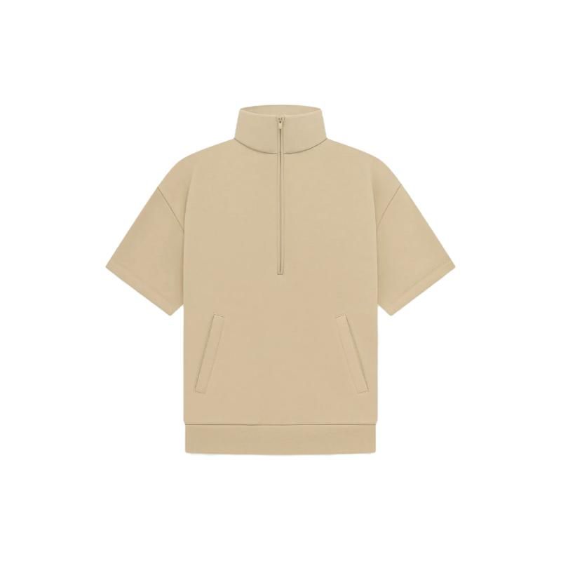 Fear of God Essentials Рубашка с молнией 3/4 рукава Песочный Мужские Топы Загар 192BT224314F