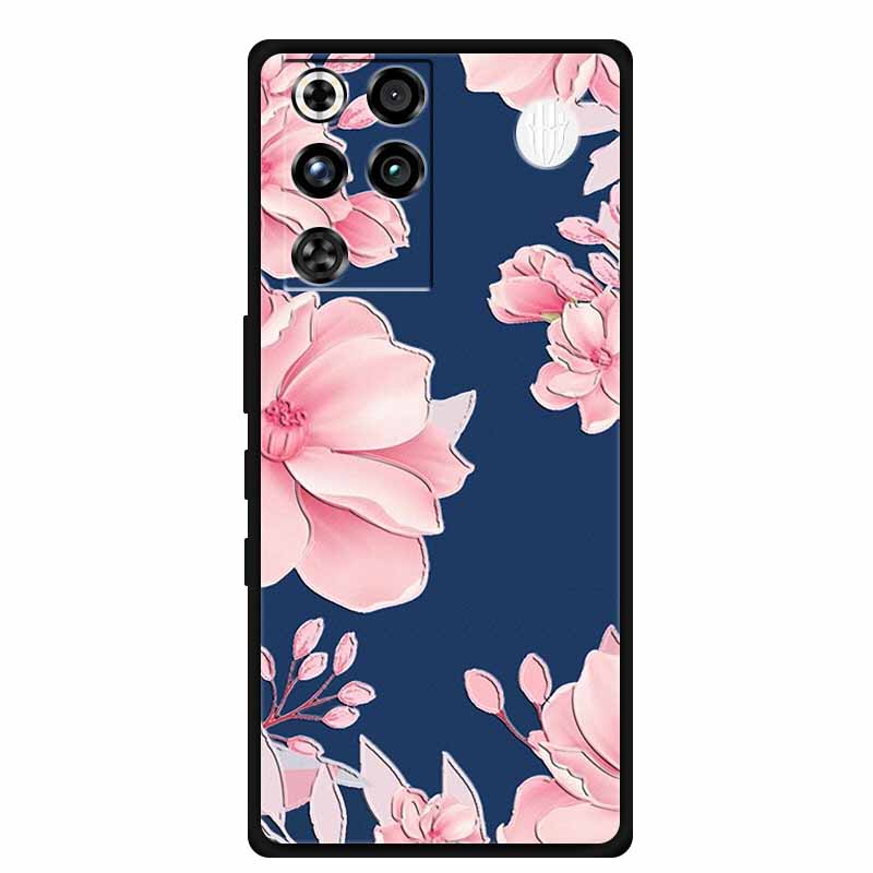 Чехол для ZTE Nubia RedMagic 11 Pro 5G, 3D тиснение, цветы, рельефный, мягкая черная силиконовая задняя крышка, для ZTE Nubia RedMagic 11Pro, Funda