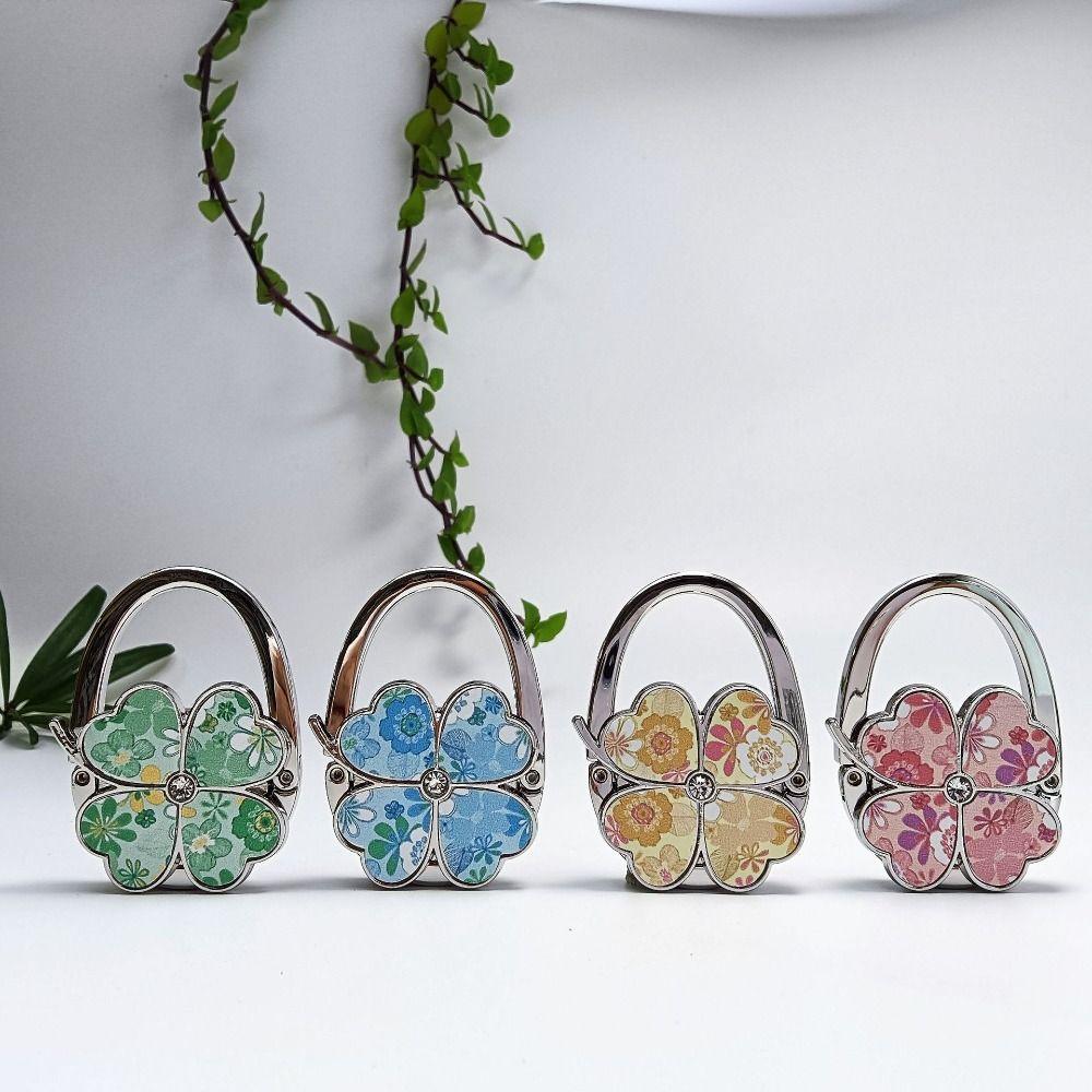 Крючок для сумки в виде цветка, держатель для сумки в виде четырехлистного клевера, модная вешалка для сумки для стола в помещении и на улице