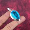 Blue Topaz Pendant, 925 Solid Sterling Silver Gemstone Jewelry, Handmade Pendant, For Thanksgiving