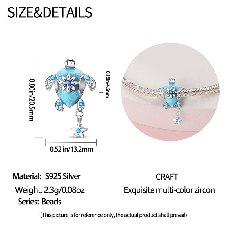 Blue Series Copper Turtle,Whale & Seahorse Dangle Charm Fits Bracelet Kids Ocean Jewelry Accessories