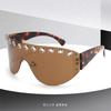 New punk-style rivet sunglasses, unisex, frameless, with large lenses, perforated design, trendy sunglasses for parties FDA