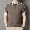 Мужская дышащая рубашка поло с воротником, футболка с коротким рукавом, повседневный деловой топ для папы среднего возраста