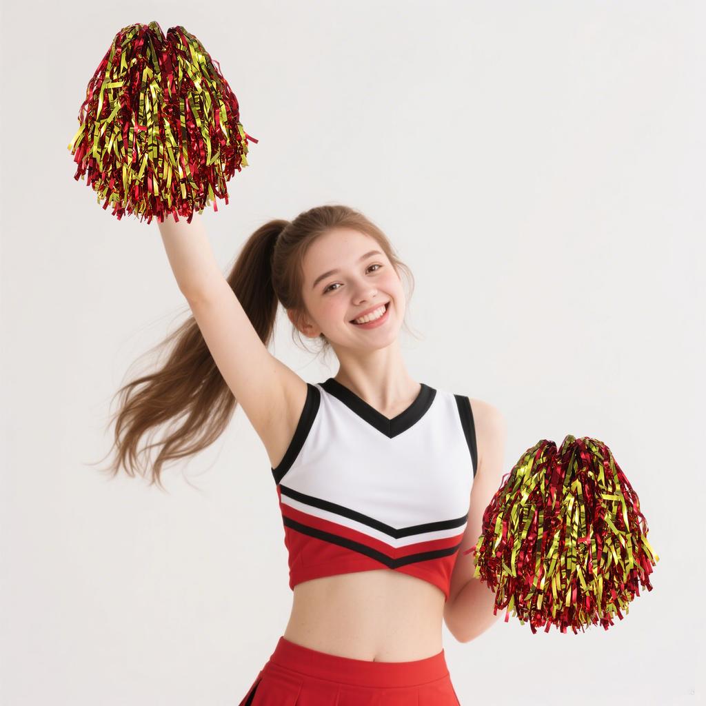 2pcs Cheerleading Pom Poms Durable Cheer Pompom Cheering Hand Flowers for Adults Team Spirit Sports Game Dancing Party