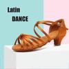 Women Girls Latin Dance Shoes Kids Soft Sole Ballroom Dancing Shoes Salsa Chacha Shoes Heeled 4cm