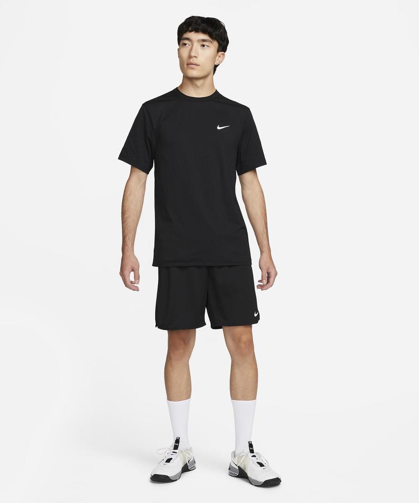 Nike Фитнес-топ с коротким рукавом Nike Dri-Fit UV Hyperverse, размер M - Черный:Белый / Dv9840-010