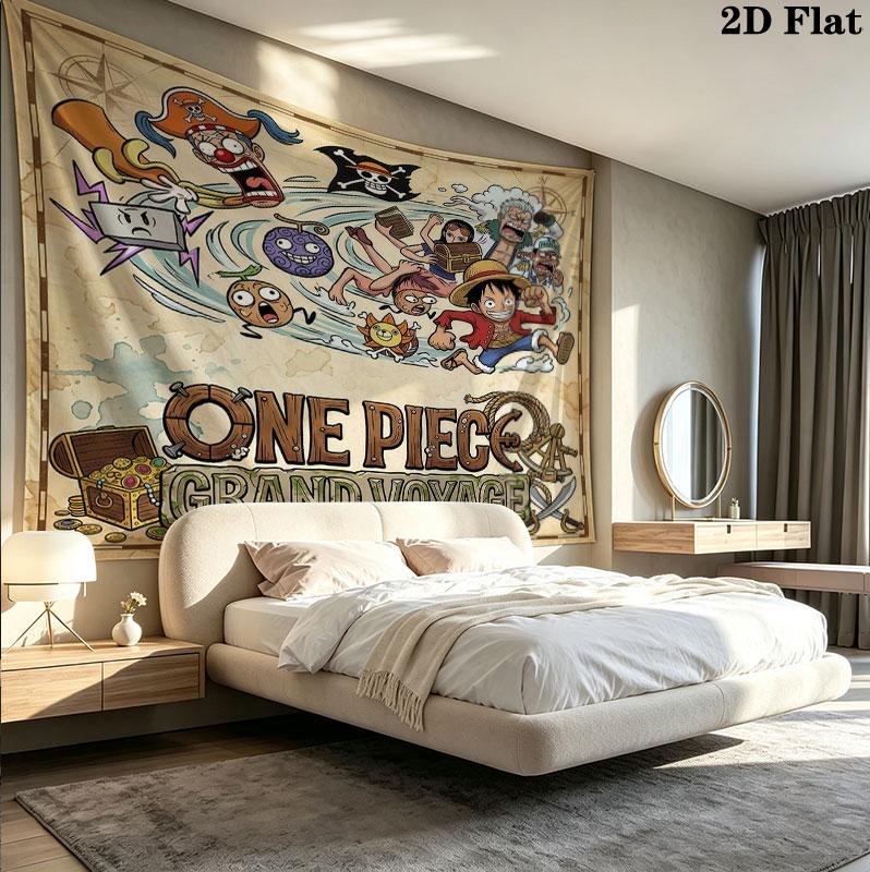 Настенное панно One Piece Эстетичное настенное украшение Печатная тканевая покрывало Декоративные панно для спальни гостиной Домашний декор