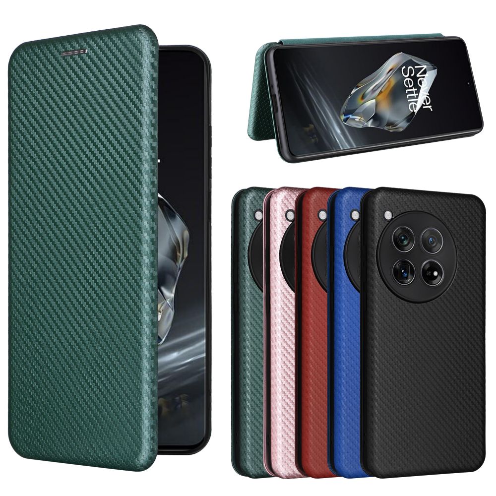 Магнитный кожаный чехол-книжка из углеродного волокна для Oneplus 13 12 12R 11R 10 9 Pro 8T 8 Pro 7T 6T Nord4 Чехол Кошелек Держатель для карт