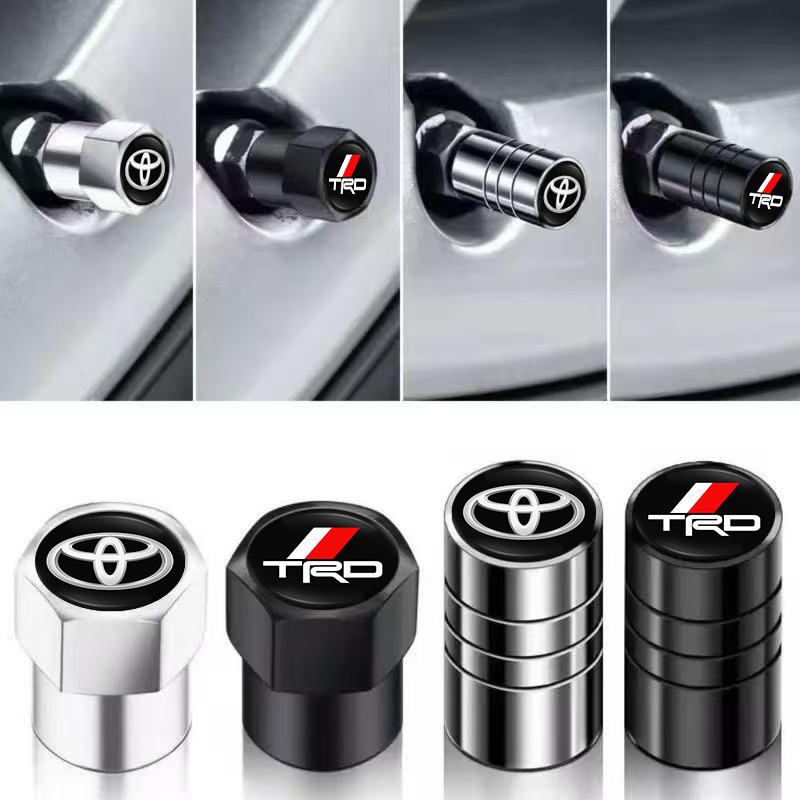 4Pcs Matt Car Wheel Tire Valve Caps for Toyota TRD RAV4 Corolla Camry Frontier Supra C-HR Tacoma PradoCorolla CHR Accessorie