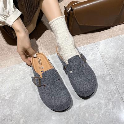 Санси та же обувь Birken женская платформа пробка рыбалка плоская подошва сумка голова полушлепанцы обувь Birken весна и осень бархат