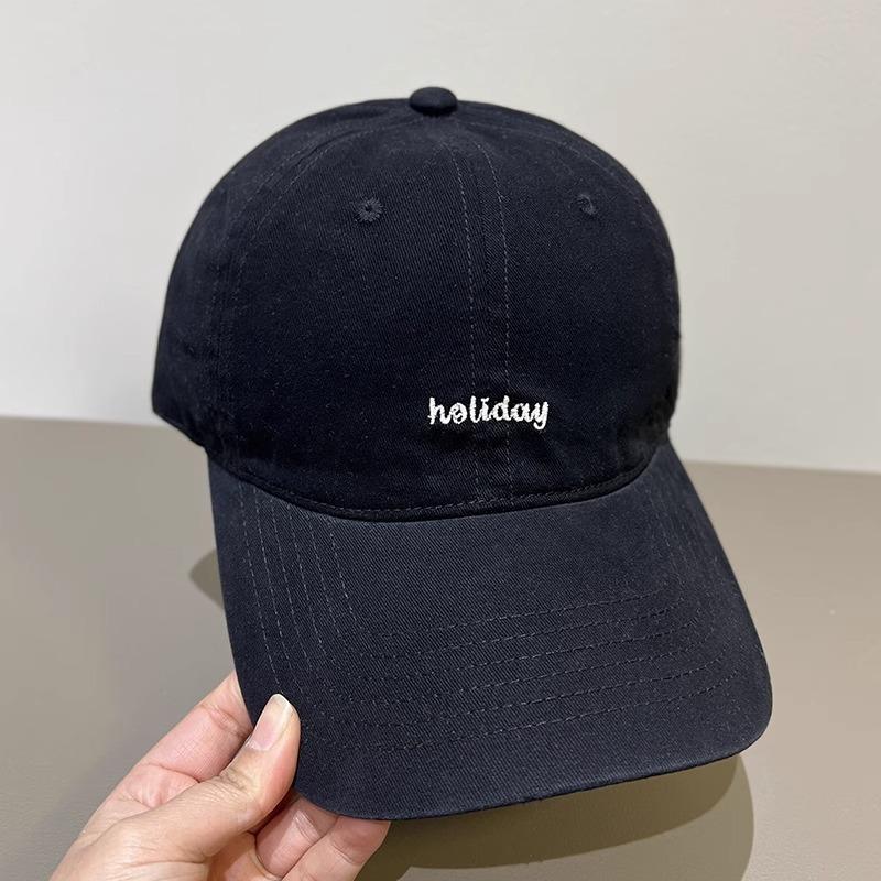 Spring men's and women's holiday letter embroidered baseball cap with curved brim and sun visor
