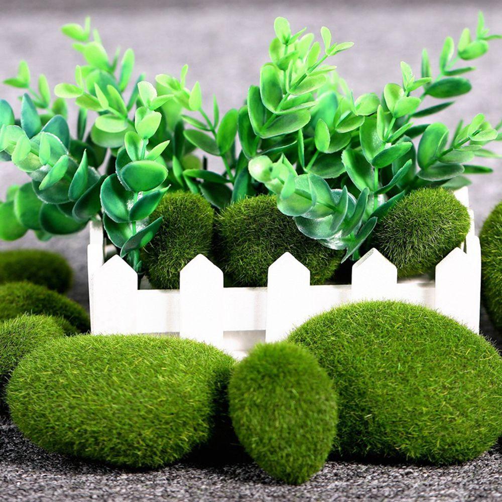 Covered Stones Artificial Green Moss Ball Artificial Moss Rocks Simulation Plant Faux Green Moss