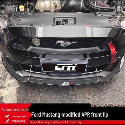 Передняя губа из углеволокна в стиле APR и комплект тяг для 15-17 Ford Mustang
