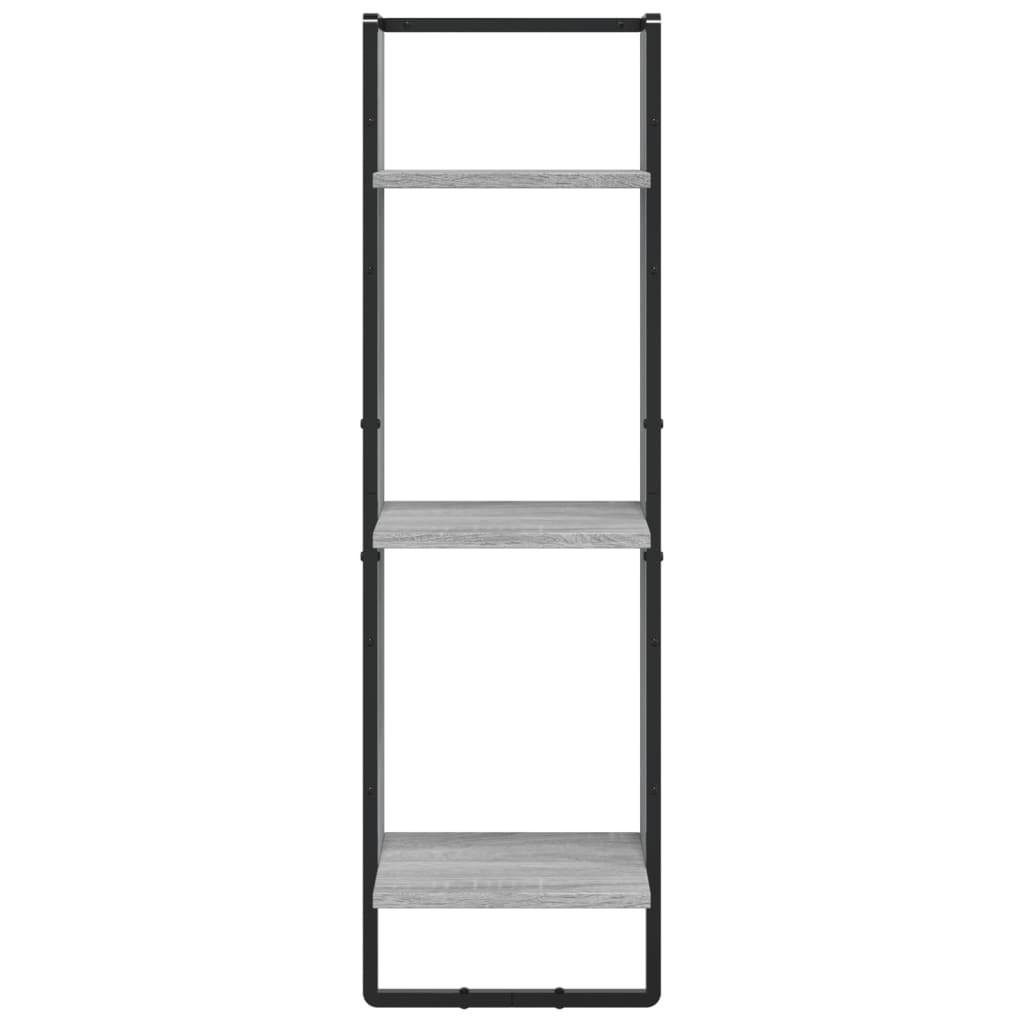 Wall Shelf 3 Tier Grey Sonoma 30 x 25 x 100 cm Particleboard
