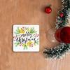 Подставки под стаканы Merry Christmas, квадратный набор, красиво украшенная эмалевая подставка, подходящая для разных видов чашек и пикника на открытом воздухе