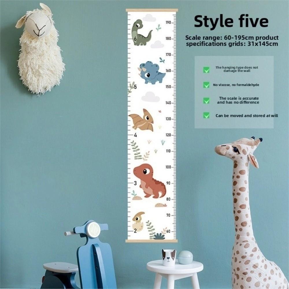 2M Height Child Growth Chart Wall Hanging Catoon Pattern Height Chart Growth Ruler Removable Height Measure Ruler