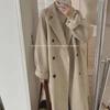 Mid-Length Women's Wool Coat - 2024 Autumn/Winter Hepburn Style, Small Size, Loose Fit, Thickened, Elegant.