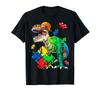 T Rex Dinosaur Autism Awareness Puzzle Piece Kids Gift T-Shirt