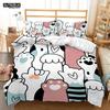 3D Cartoon Pigs Cats Bedding Set Cute Animals Duvet Cover Double Queen King Twin Full Size Kids Girls Polyester Duvet Cover Set