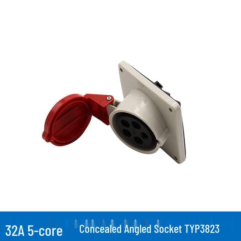 Weipu TYP285 6823 32A 5-Pin Industrial Plug & Socket, IP44 Surface/Flush Mount