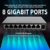 5/8 Ports Gigabit Ethernet Switch 10/100/1000Mbps Internet Splitter Network Hub , RJ45 Hub Auto MDI/MDI-X Switch Unmanaged