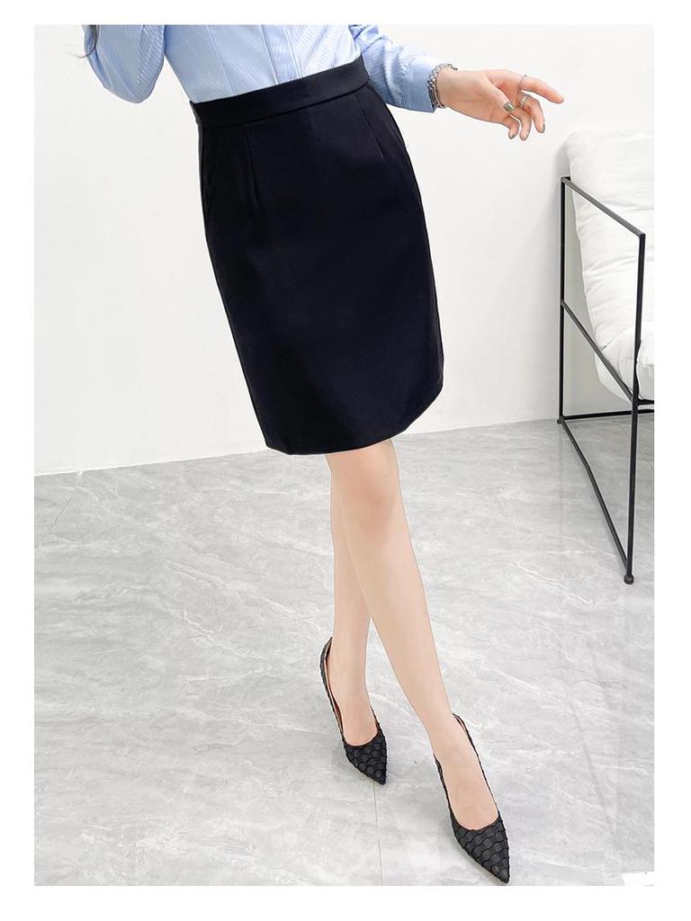 2025 Весна/Лето Женская Профессиональная Черная Юбка А-силуэта, Облегающая Посадка, Средняя Длина, Идеально Подходит Для Учителей