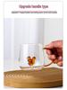 3D Cartoon Animal Glass Cup with Colored Handle - High Borosilicate Household Gift