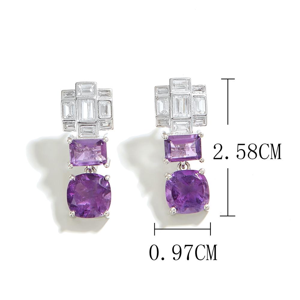 Новые серьги-застежки из натурального африканского аметиста, драгоценный камень, модный дизайн, изысканные украшения для женщин, хороший подарок, новинка 2024 года