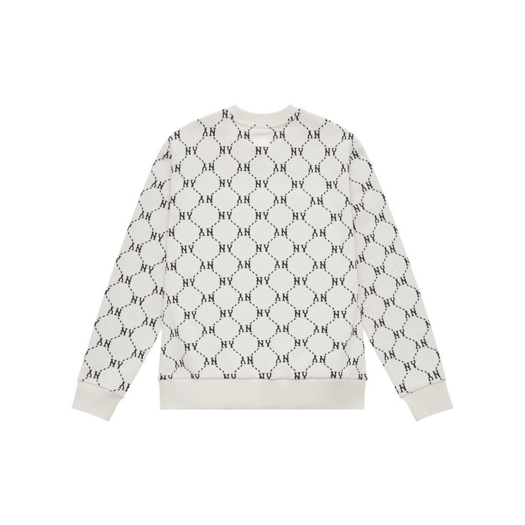 New MLB MONOGRAM Collection New York Yankees 24FW Crewneck Sweatshirt Unisex Cream 3AMTM1344-50CRD