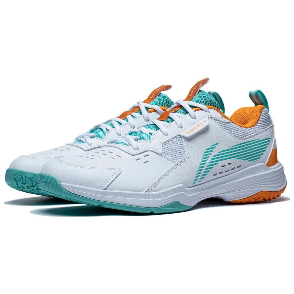 Кроссовки для бадминтона Li Ning Ace Унисекс Низкие Белый/Зеленый/Оранжевый AYTT001-2