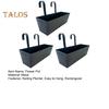 Hanging Flower Pot Rectangular Railing Planter with Drainage Hole 16 Inch Planter Box with Hooks for Balcony Porch or Deck Herbs Flowers