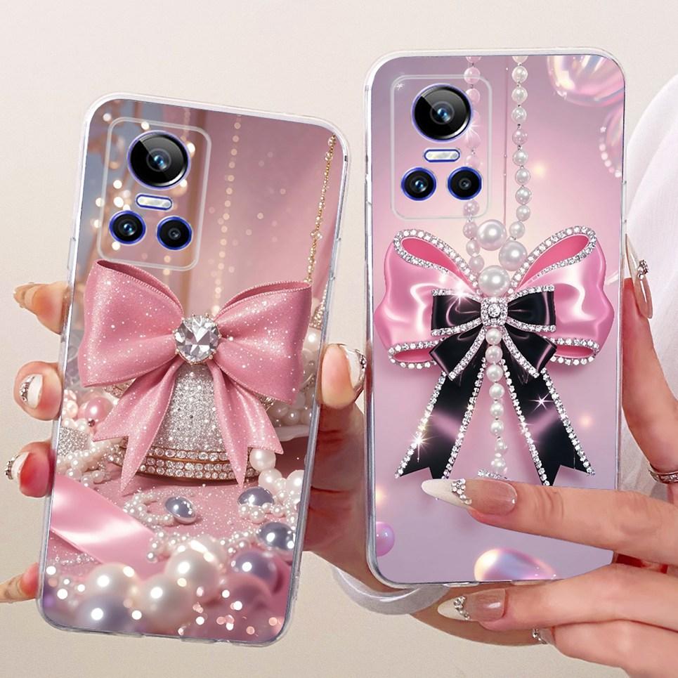 Luxury Flower Butterfly Bow Pattern Casing For Realme GT Neo 3 150W Neo 5 240E GT3 Back Cover Clear Soft Silicone Phone Case