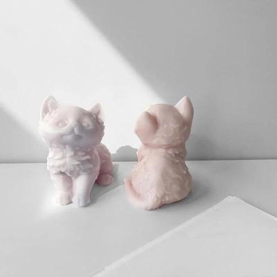 Милый кот силиконовая форма для свечи 3d животное котенок DIY украшения из гипса ручной работы капельный клей декоративная форма конфеты шоколадные формы