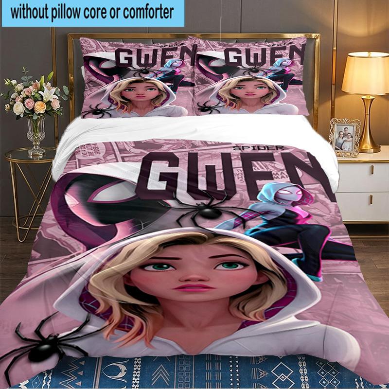 Into The Spider-verse 3PCS Bedding set,Ideal for 1pc Duvet Cover And 2pcs Pillowcases Perfect for Fan gift,Ideal for Bedroom, Dormitory