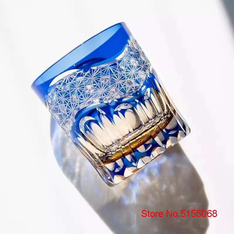 Japanese Edo Kiriko Crystal Ware Whisky Cup Hannd Carving Lucky Clouds Wine Glass Liquor Snifter Water Mug Best Present For Dad