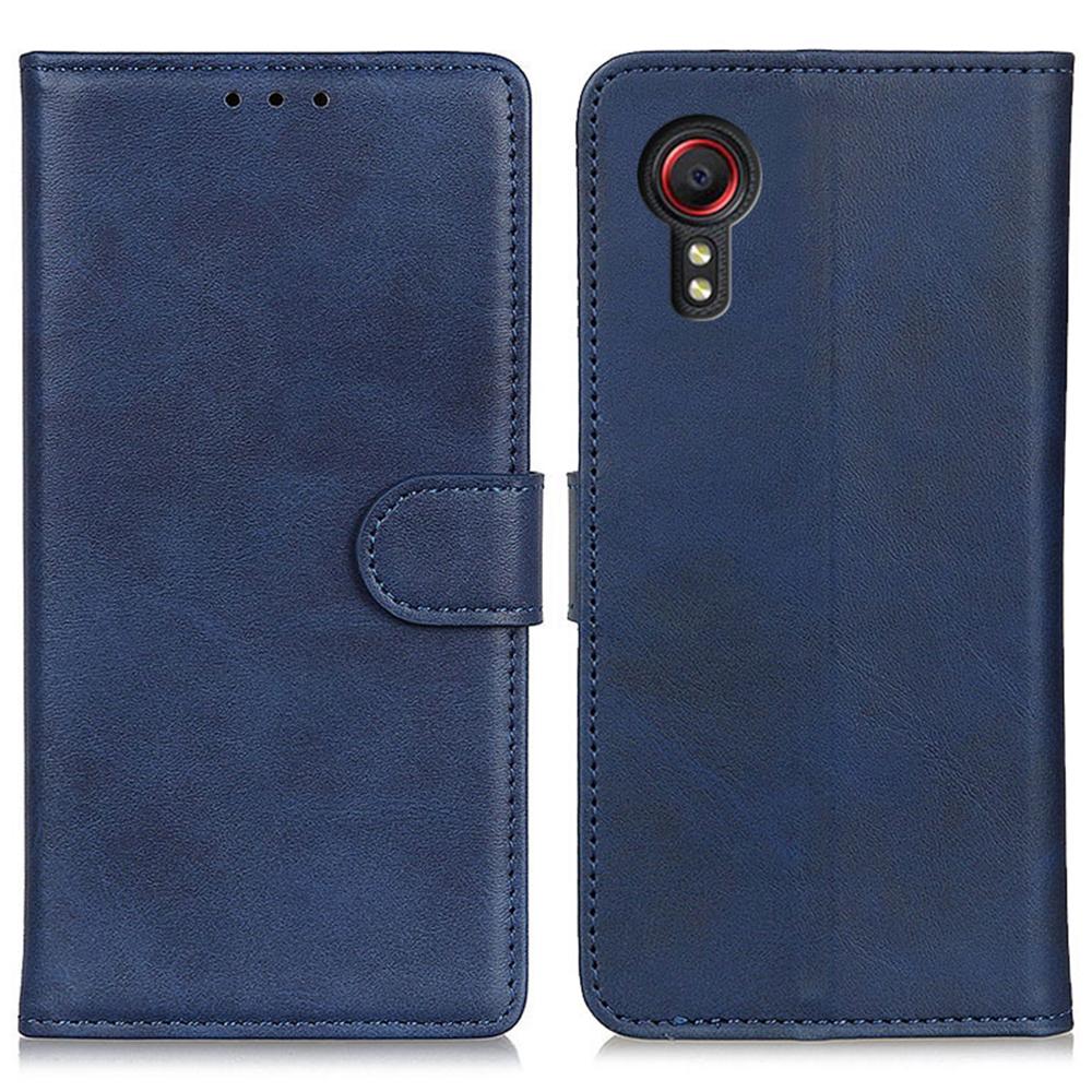 Кожаный чехол с текстурой коровьей кожи для Samsung Galaxy Xcover7 с кошельком и подставкой