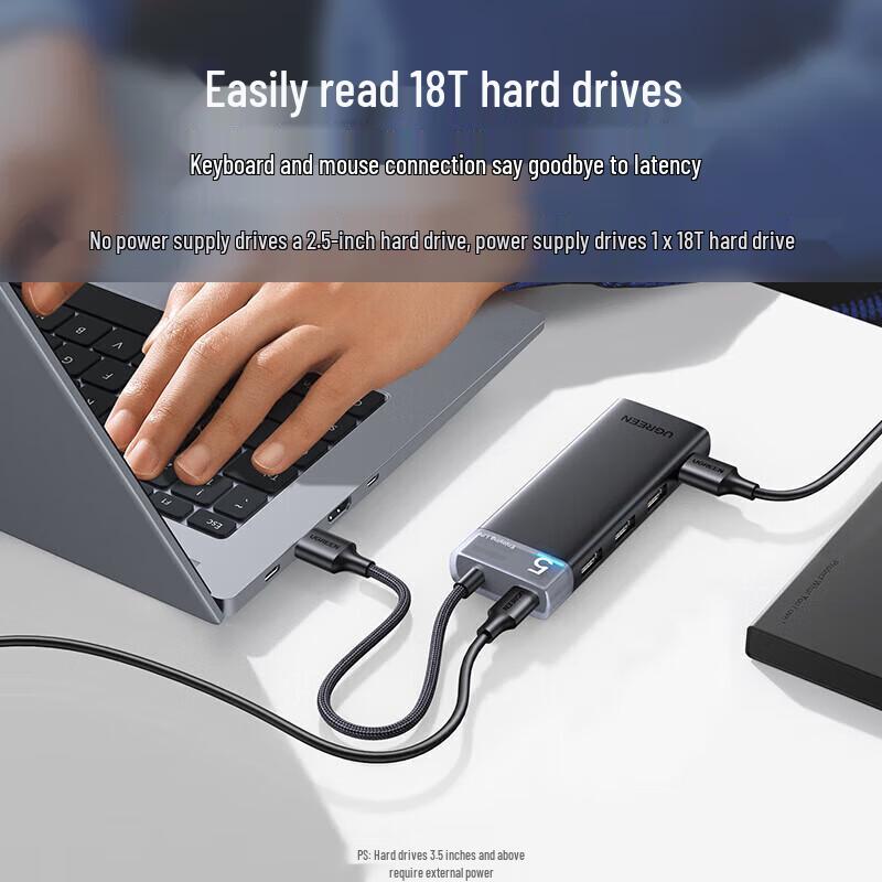 Ugreen USB 3.0 4-Port Data Hub with Type-C Power