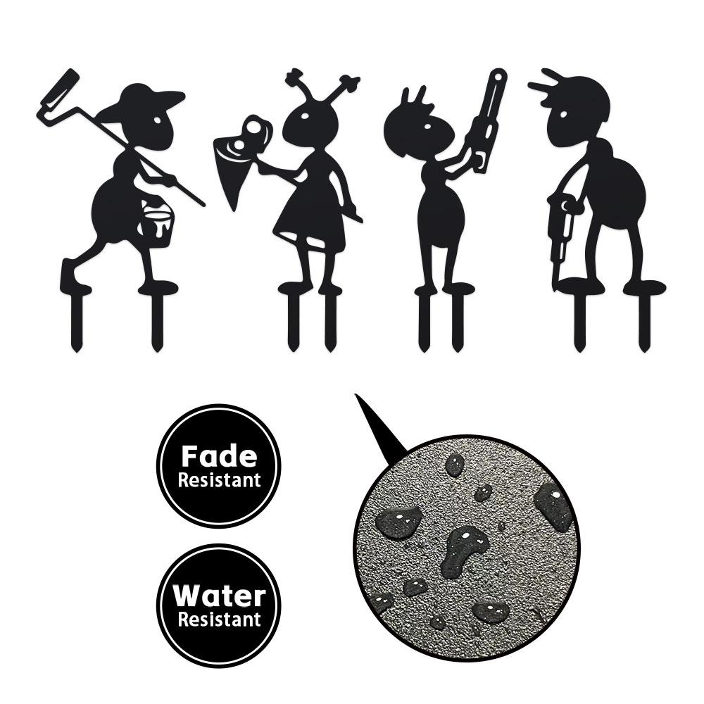 Забавный декор для сада в виде муравья-фермера с вилами и тележкой, уличный садовый арт, животные, садовый колышек-муравей для газона или сада