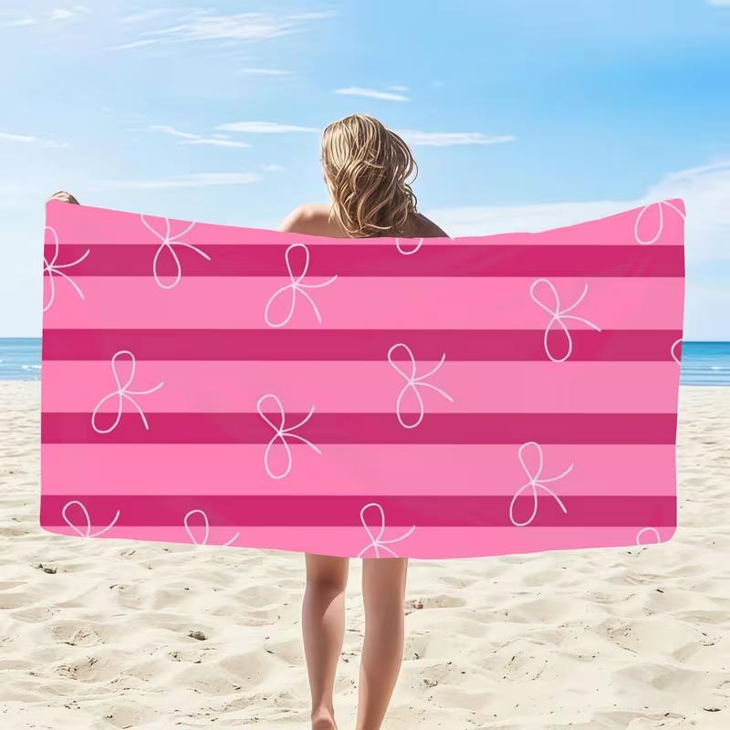 Cute Rainbow Print Beach Towel Light Blue Background Sand-Free Quick Dry Soft Towel for Beach Pool Travel Use